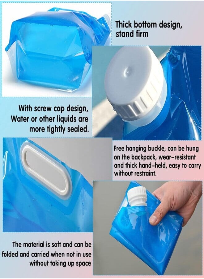 Beauenty Foldable Water Bags, Water Containers, Water Canister, Foldable, Camping, Reusable for Camping, Hiking, Picnics, Climbing, Outdoor Trips 5L (Pack of 3)  - Image 2