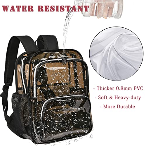 KUI WAN Clear Backpack, 15'' Clear Backpacks for School Heavy Duty See Through Bookbag Amber 0.6mm PVC Backpack for Men Women - Image 4