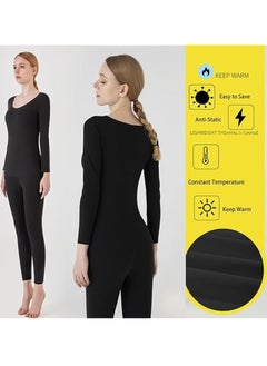 RATSAW Women Thick Thermal Underwear Set Ladies Long Johns Thermal Set Fleece Lined Premium Soft Thermal Underwear L  - Image 2