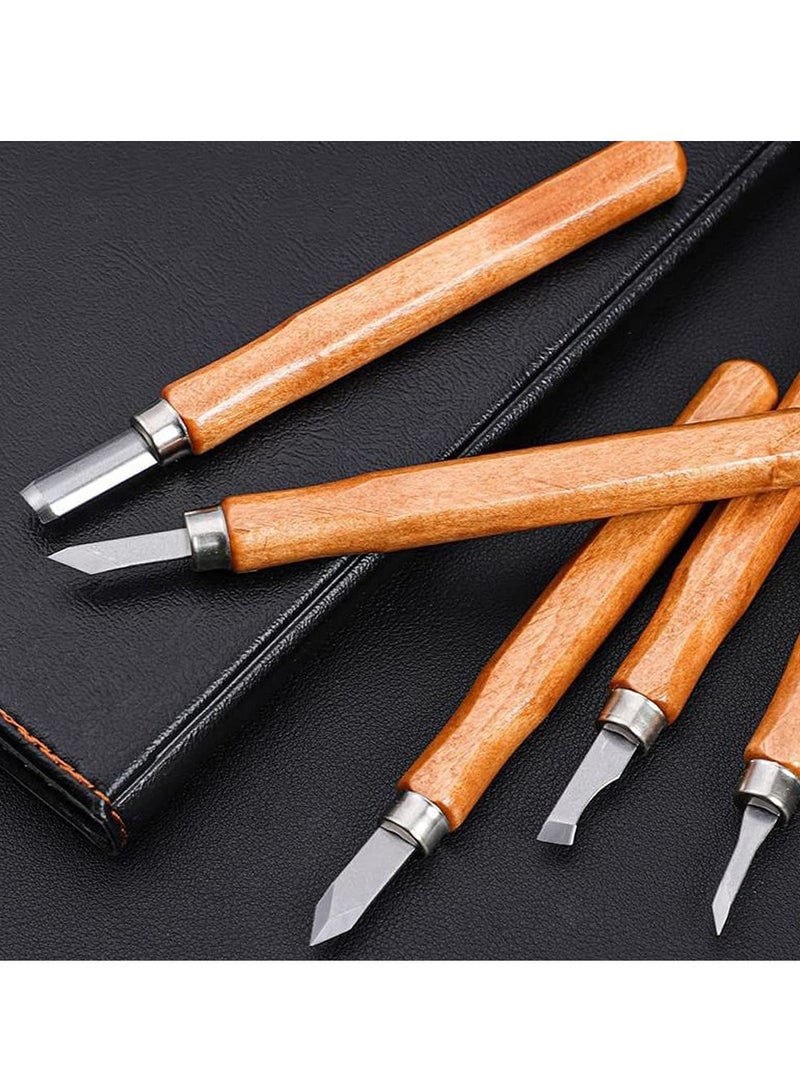 12 Pack Precision Engraved Stainless Steel Craft Knives with Whetstone