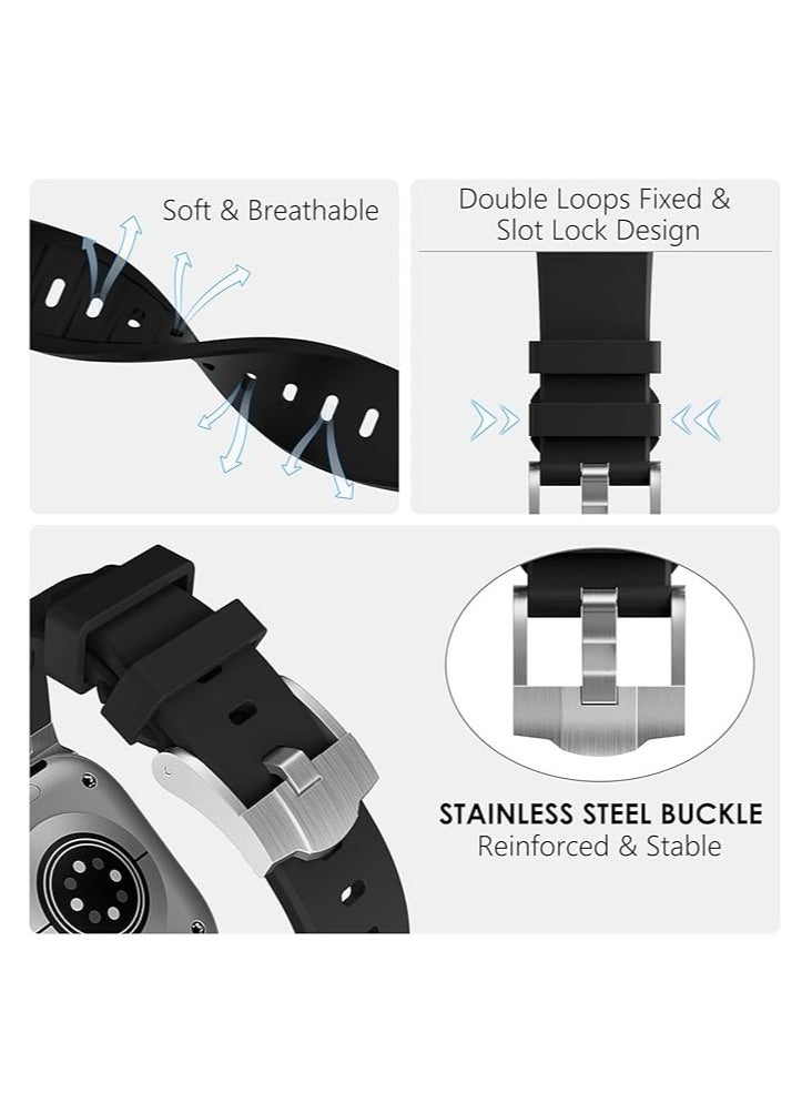 Generic - Compatible with Apple Watch 45mm 44mm 42mm 41mm 40mm 38mm Series 7 SE, Series 6 5 4 3 2 1,Man Women Solid Stainless Steel Link Bracelet Replacement Wristband for iWatch 45mm 44mm 42mm 41mm 40mm - Image 1