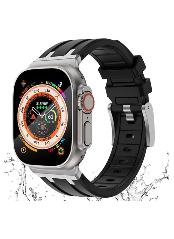 Generic - Compatible with Apple Watch 45mm 44mm 42mm 41mm 40mm 38mm Series 7 SE, Series 6 5 4 3 2 1,Man Women Solid Stainless Steel Link Bracelet Replacement Wristband for iWatch 45mm 44mm 42mm 41mm 40mm - Image 1
