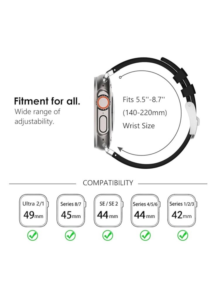 Generic - Compatible with Apple Watch 45mm 44mm 42mm 41mm 40mm 38mm Series 7 SE, Series 6 5 4 3 2 1,Man Women Solid Stainless Steel Link Bracelet Replacement Wristband for iWatch 45mm 44mm 42mm 41mm 40mm - Image 1