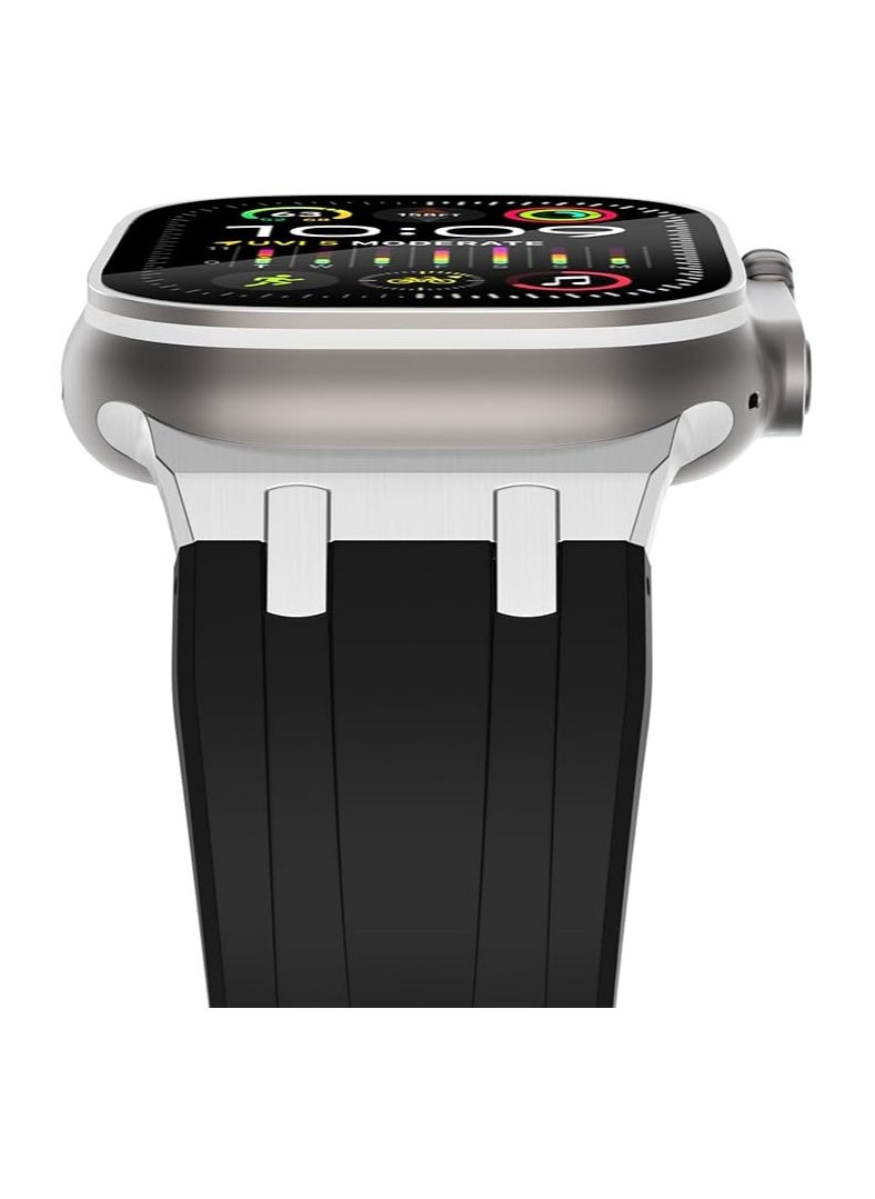 Generic - Compatible with Apple Watch 45mm 44mm 42mm 41mm 40mm 38mm Series 7 SE, Series 6 5 4 3 2 1,Man Women Solid Stainless Steel Link Bracelet Replacement Wristband for iWatch 45mm 44mm 42mm 41mm 40mm - Image 1