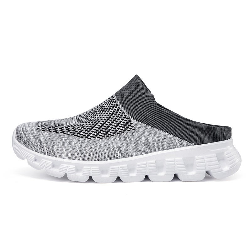 Slip-On Slip-Ons for Men in Summer, Breathable Mesh Fly-Knit Super Hot Half-Slippers for Men, Trendy Sports Large Size Men''s Shoes 4748 - Image 1