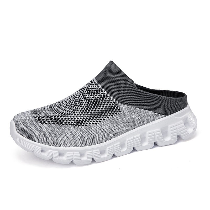Slip-On Slip-Ons for Men in Summer, Breathable Mesh Fly-Knit Super Hot Half-Slippers for Men, Trendy Sports Large Size Men''s Shoes 4748 - Image 2