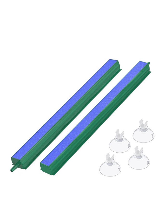 HOOTO Aquarium Air Stone Rods40.5cm, Fish Tank Air Stones with Plastic Base Square Oxygen Diffuser for Nano Air Pump Kegs and Fish Tanks, 2-Pack+4 split suction cups - Image 1