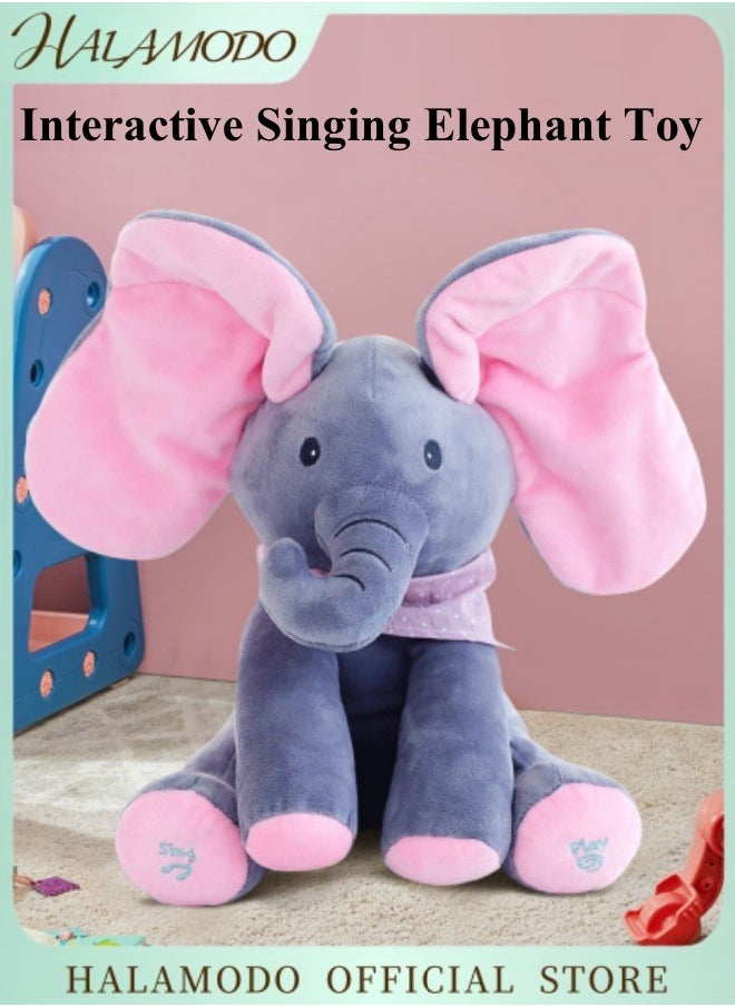 HALAMODO Singing Elephant Interactive Stuffed Plush Animal Talking Toy Adorable Elephant Baby Plush Toy Best Buddy for Kids Gift Age 3+  - Image 1