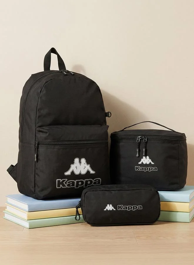 كابا Logo Print 3-Piece School Backpack Set For Kids 8-13 Years With Pencil Pouch And Lunch Bag - 13x27x44 CM