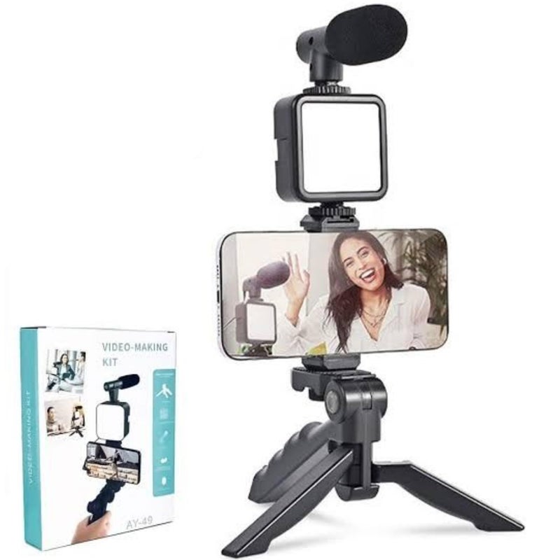 Mobile Phone Video Capture and Capture Kit, Video Making Kit for Live Streaming and Video Shooting, Professional Quality, Compatible with All Smartphones Video Making Accessories Kit (Ay-49) - Image 1