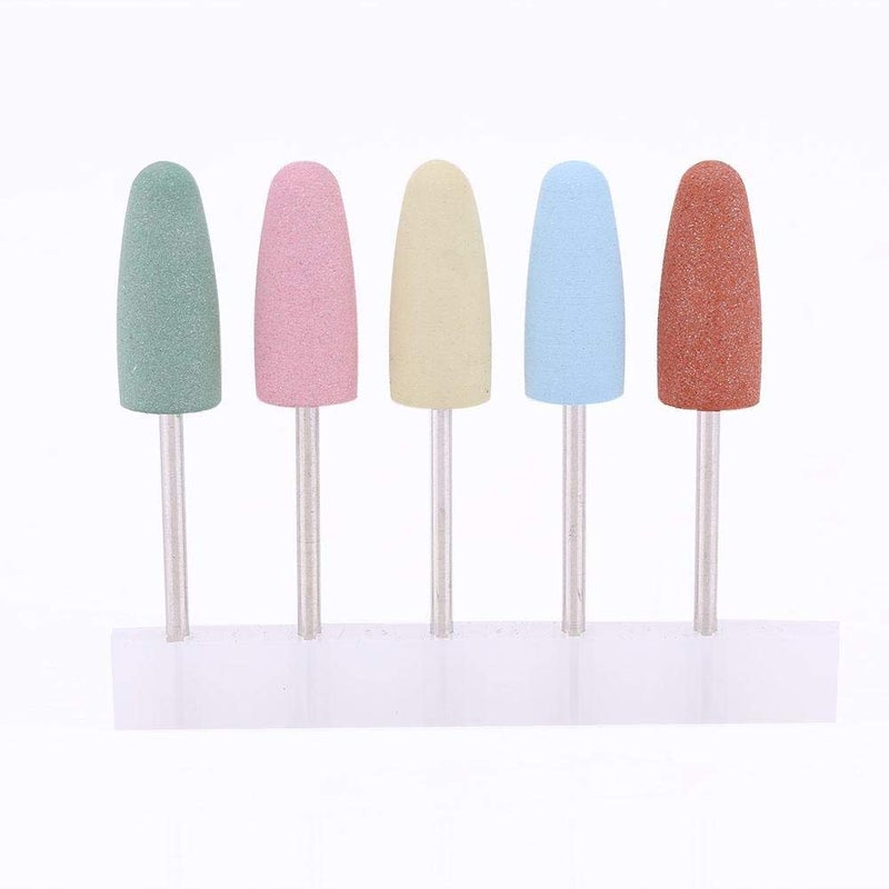 Nail Drill Bit Set Stainless Steel Nail Drill Bits Nail Grinders Drill Bits Manicure Machine Tools Smoothing Drill for Manicure Nail Grinding and Trimming Nail Gel Drill Bit
