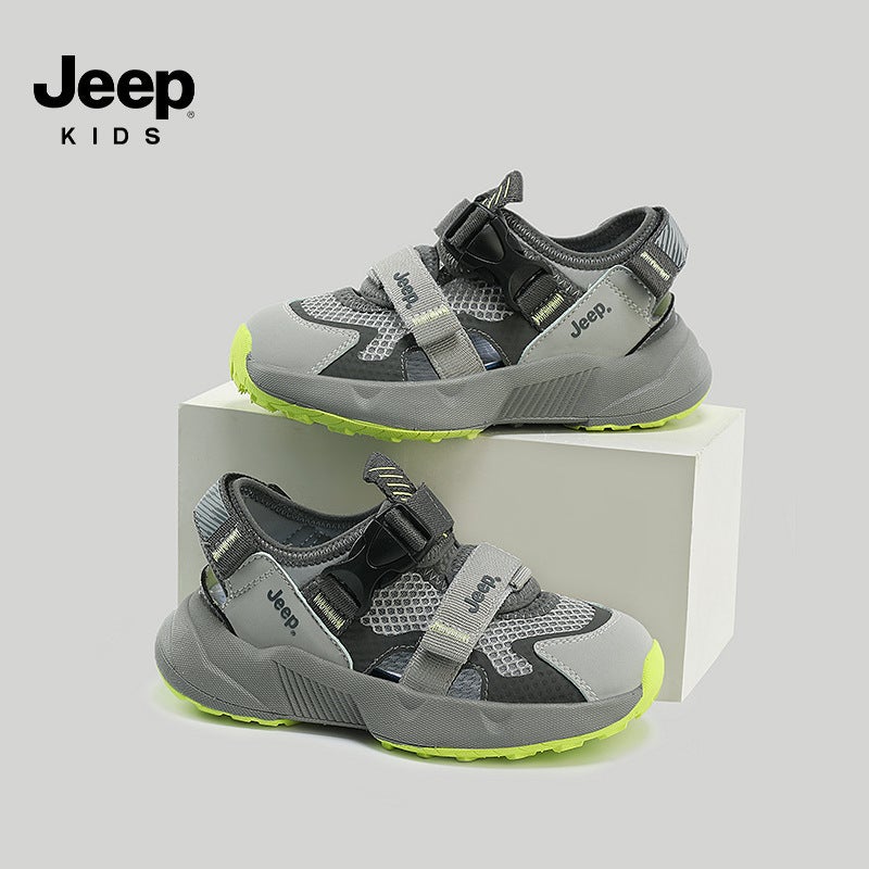 Jeep Boys' Hollow Mesh Shoes, Children'S Summer Closed-Toe Sandals, New Girls' Sports Beach Shoes For Older Children - Image 3