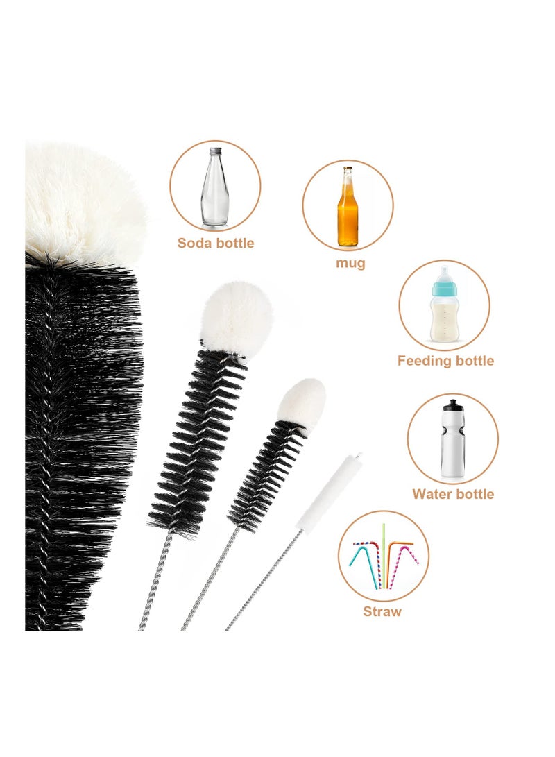 SYOSI Cleaning Bottle Brush 4 Pcs Long Bottle Brushes for Cleaning Narrow Neck Glass Pipe Glass Tea Coffee Cup Sports Water Bottles Kettle Brush Straw Tube and Baby Bottle Brush - Image 4