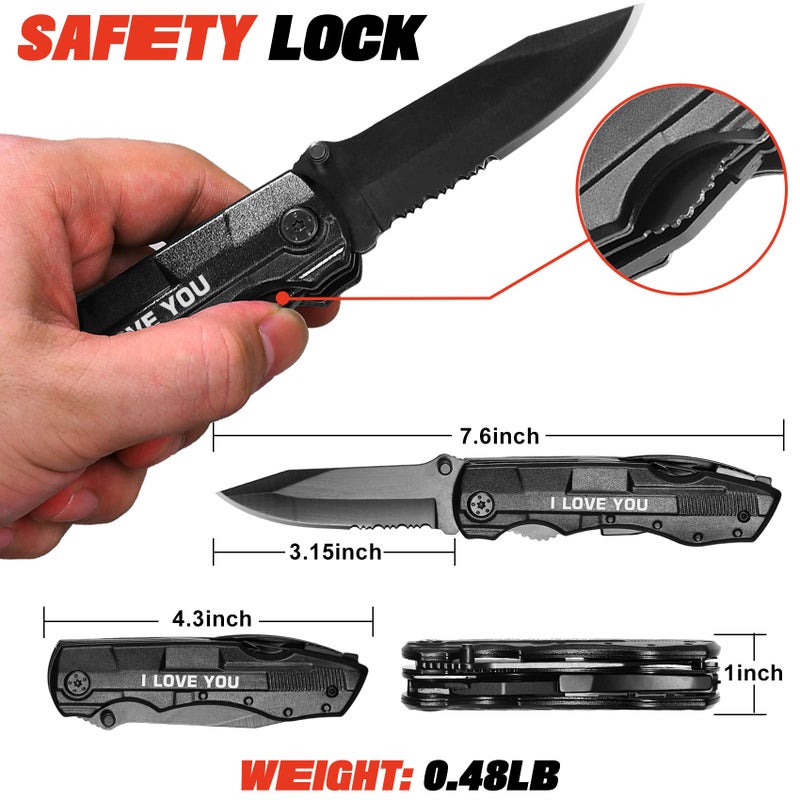 ZAVIT Gifts For Boyfriend Husband Him  Multitool Knifei Love You   Valentines Day Unique Gifts  Tools Gadgets Gifts For Him  Christmas Stocking Stuffers  Anniversary  Birthday Gift Ideas  Husband Gifts. - Image 3