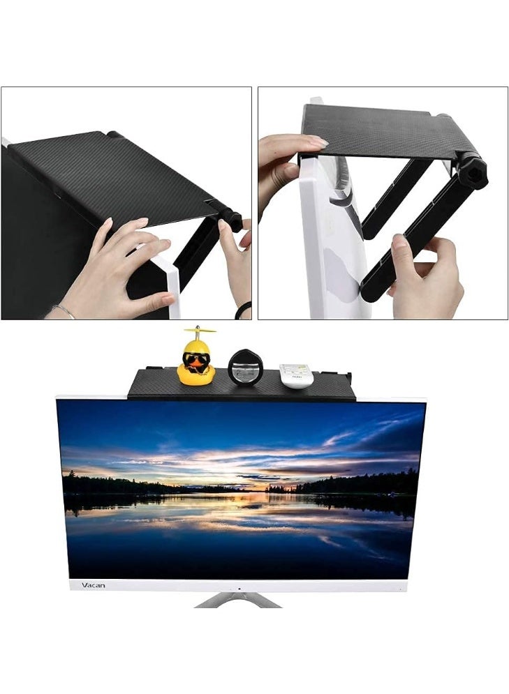 Adjustable TV screen stand with foldable top storage shelf design, TV organizer stand with bracket - Image 2