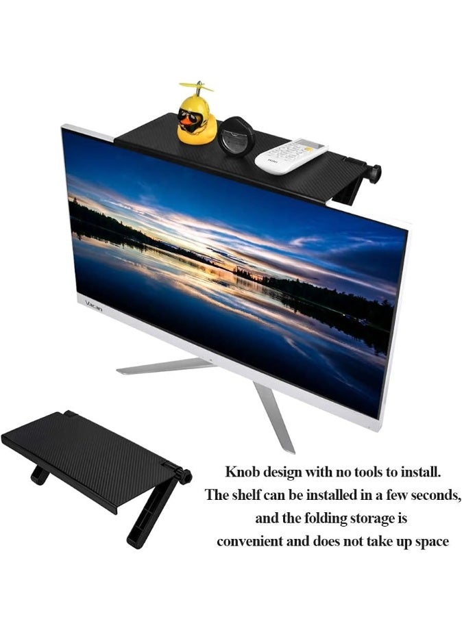 Adjustable TV screen stand with foldable top storage shelf design, TV organizer stand with bracket - Image 5