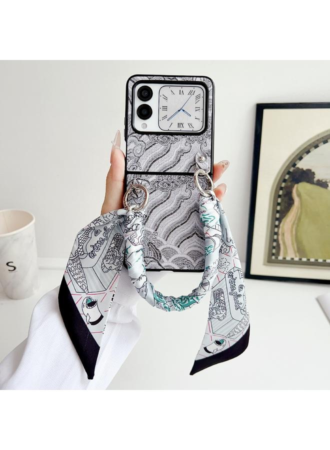 جرين تايجر جراب لهاتف Huawei Nova Flip مع غطاء كامل مطرز بتطريز سحابي مناسب مع وشاح / سوار - Image 2