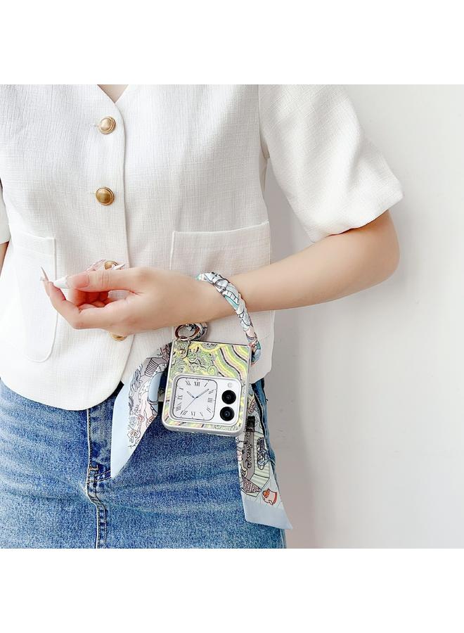 جرين تايجر جراب لهاتف Huawei Nova Flip مع غطاء كامل مطرز بتطريز سحابي مناسب مع وشاح / سوار - Image 5