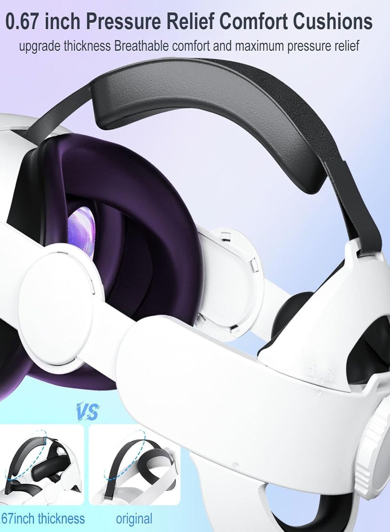 Head Strap for Meta Quest 2 Quest 3/Quest 3S-Comfortable Lightweight Adjustable Elite Strap Replacement Accessories for Quest 2 Quest 3/Quest 3S-Reduce Pressure-VR Headset Replacement Strap Accessor - Image 2