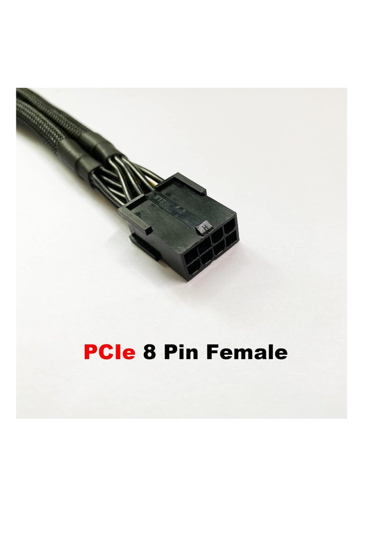 GPU VGA PCI-e 8 Pin Female to Dual 8(6+2) Pin Male PCI Express Adapter Braided Sleeved Splitter Power Cable 8.7 inch/22cm