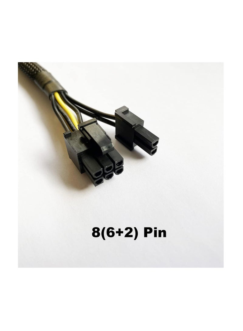 GPU VGA PCI-e 8 Pin Female to Dual 8(6+2) Pin Male PCI Express Adapter Braided Sleeved Splitter Power Cable 8.7 inch/22cm