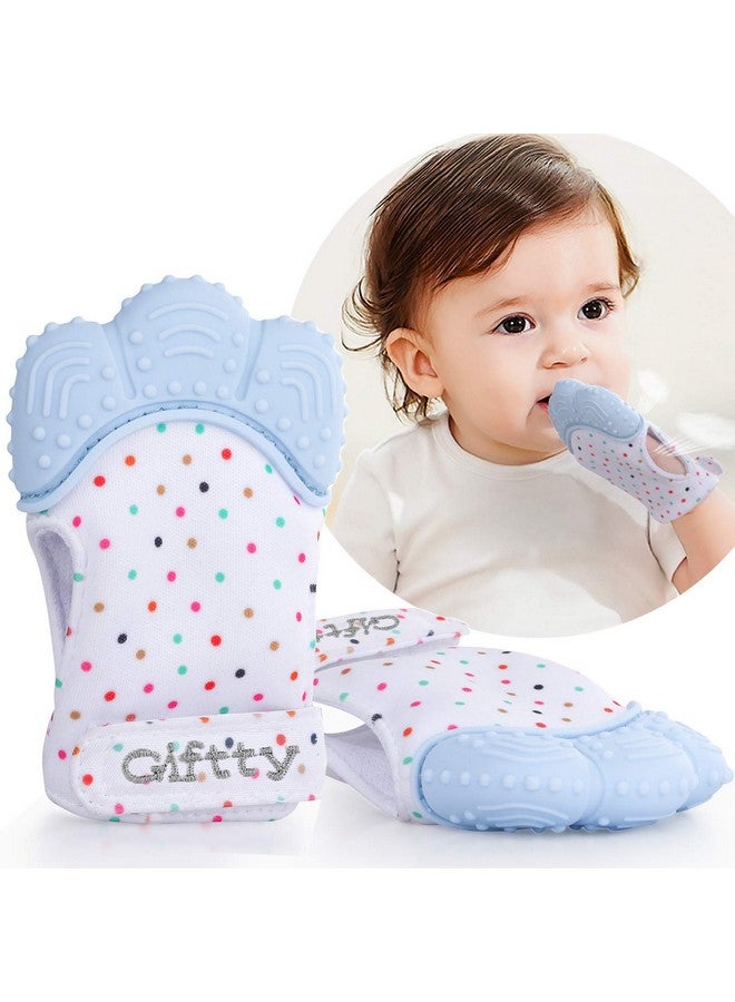 Giftty Baby Teething Mitten Chew Mitt Baby Teether Glove Teething Toy Self Soothing Teether, Teething Pain Relief Soothing Toy, Prevent Scratches Glove, For 0-6 Months Baby  - Image 1