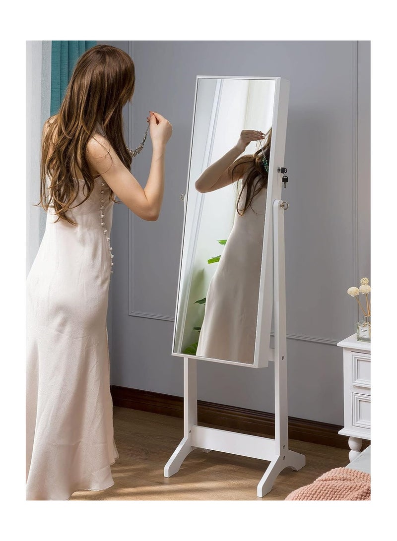 Comfy COMFY CLASSIC STANDING LOCKABLE WHITE JEWELLERY CABINET MIRROR  - Image 3
