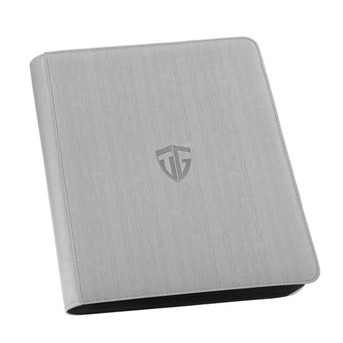 TCGUARD Toploader BinderHolds 216 Toploaders9 Pocket Top Loader Binder with Sleeves for 3x4 Rigid Toploaders Hard CasesTop loader Binders for TCG MTG Card Binder Trading Cards BinderGrey - Image 1