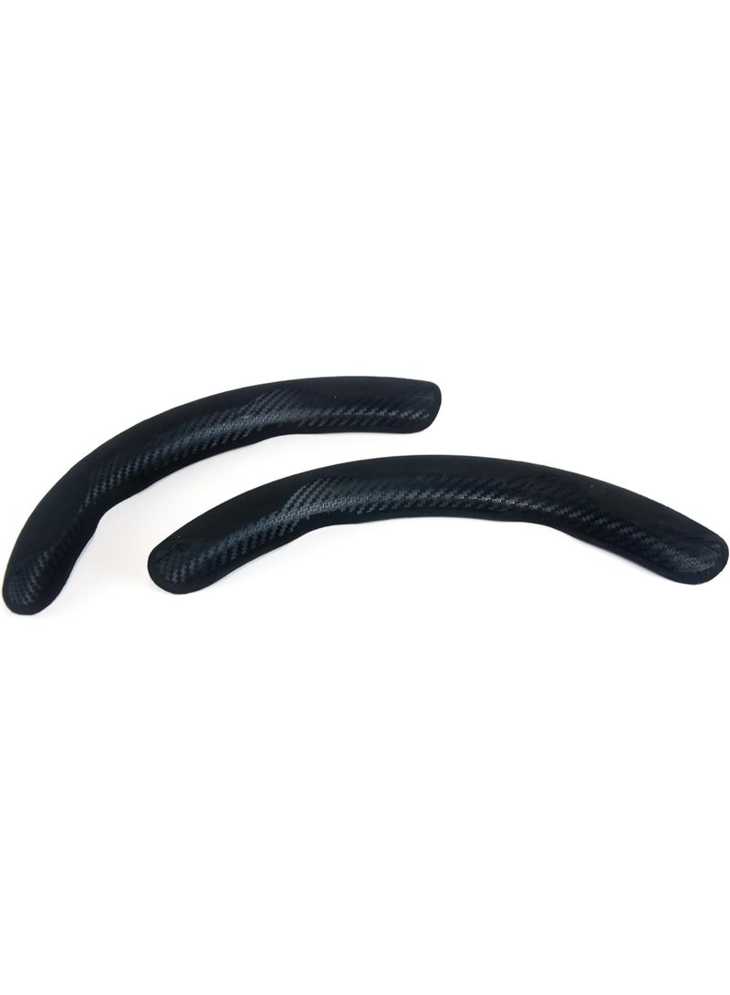 Carbon Fiber Anti-Skid Steering Wheel Cover Protector, 2 Pcs Segmented Steering Wheel, Durable, Easy to Install - Black - Image 3