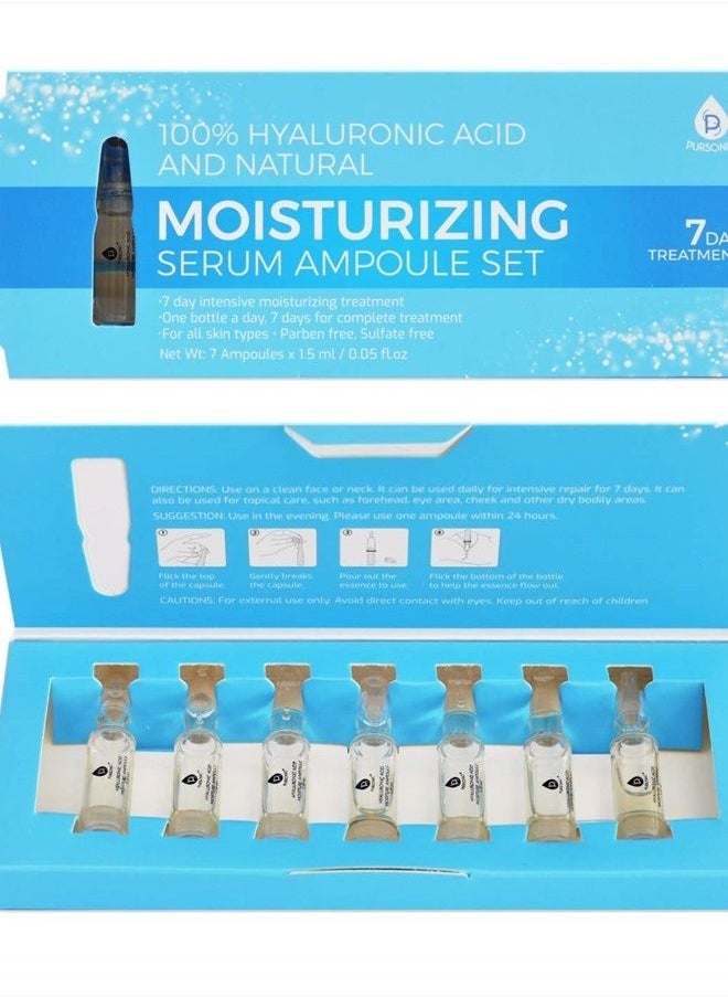 Pursonic - 100% Hyaluronic Acid And Natural Moisturizing Serum Ampoule Set,Anti Aging Anti Wrinkle, 7 Day Treatment For All Skin Types - Image 1