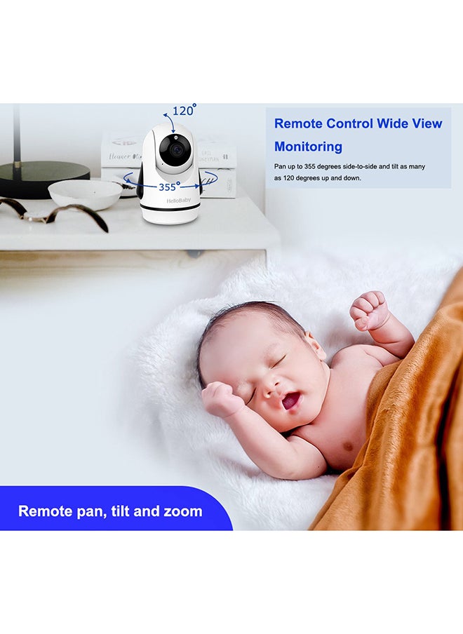 Hellobaby 5.0 Inches Color LCD Screen Video Baby Monitor With Remote Camera, Pan-Tilt-Zoom, Infrared Night Vision, Temperature Display  - Image 3