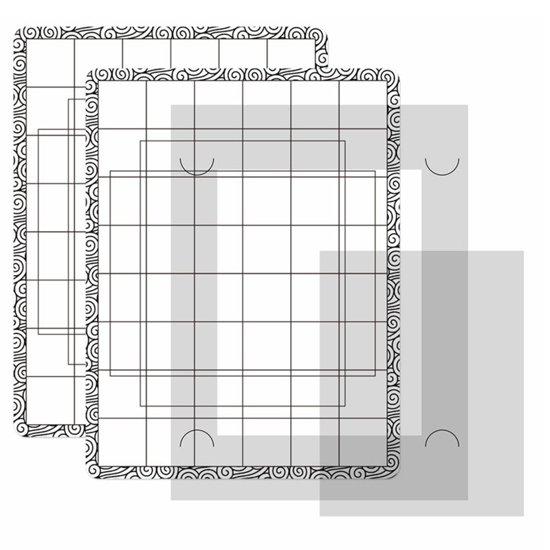 Sticky NonSlip Flexible Gridded Stamp Mats Grid Sheets 2 PCS Low Stick Mat and 1 Blending Buddy SetLaser Template with Stuckable HoleMultiUse Tack Adhesived Sheet Scrapbooking Craft Accessory