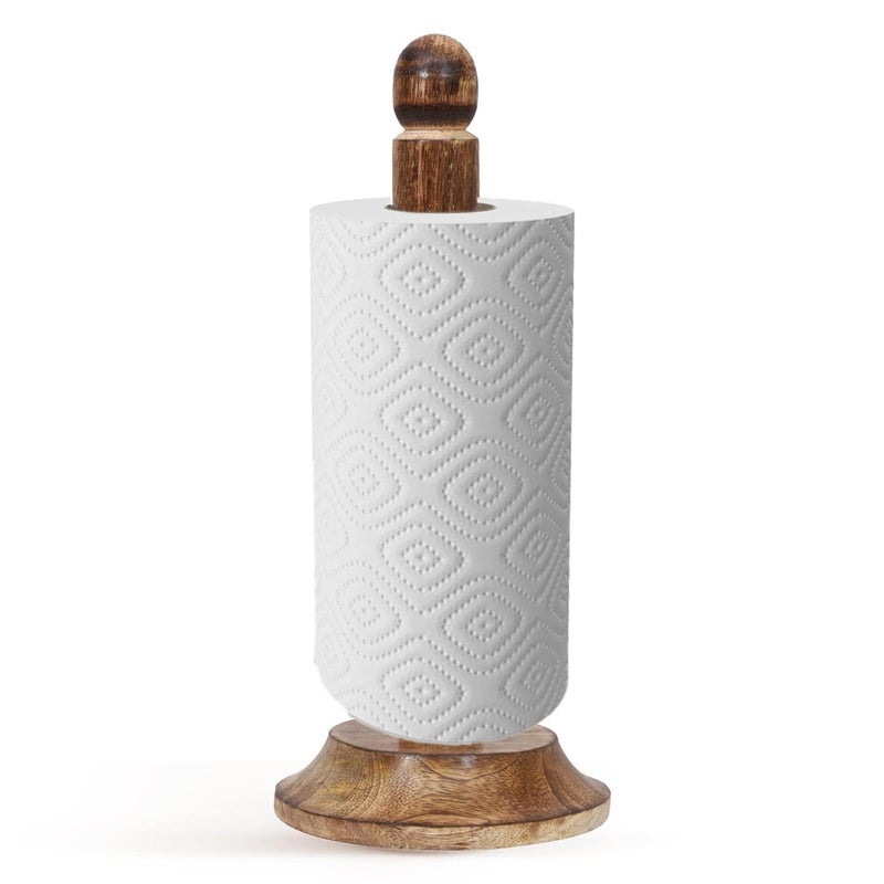Vintageware® Wooden Paper Towel Holder Stand | Wooden Tissue & Toilet Paper Holder for Home, Kitchen, Hotels & Offices | Standard Brown Finish - Image 5