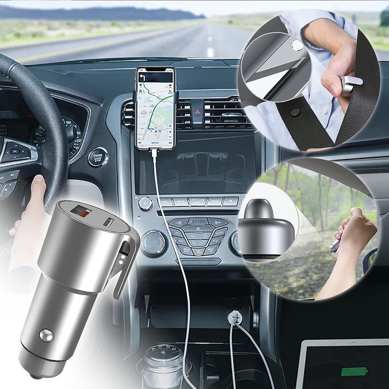 comfrt Auto Emergency Extraction Tool and LED Emergency Light - Seat Belt Cutter, Auto Glass Breaker, Multifunctional Mini Car Adapter Power Bank - Image 1