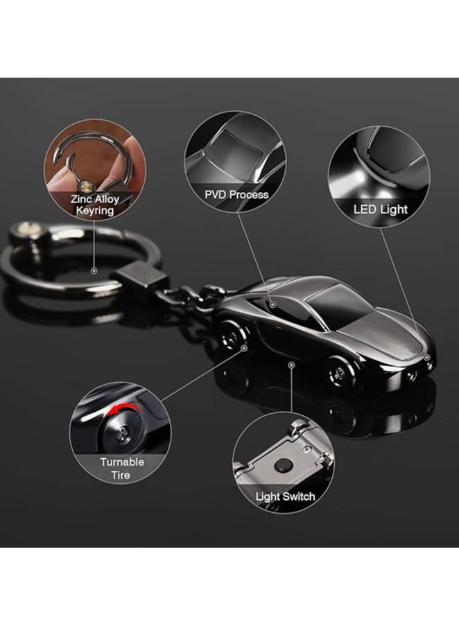 توبيز مفتاح سيارة توبي من سبائك الزنك الأسود – مصباح LED ذو وضعين، تصميم أنيق ومتعدد الوظائف، هدية مثالية رائعة لعشاق السيارات - Image 3
