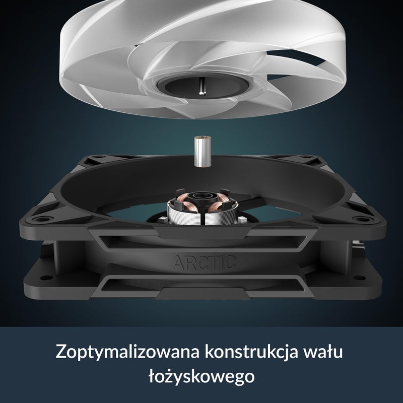 ARCTIC P12 Pro Reverse A-RGB â€“ 3 Pack â€“ 120 mm Premium Fan with Reverse Airflow, PWM Fan with Y Cable Splitter, 500-3000 RPM, 0 RPM <5% PWM, 5V Digital RGB, hydrodynamic Bearing, 4-Pin - Black - Image 4