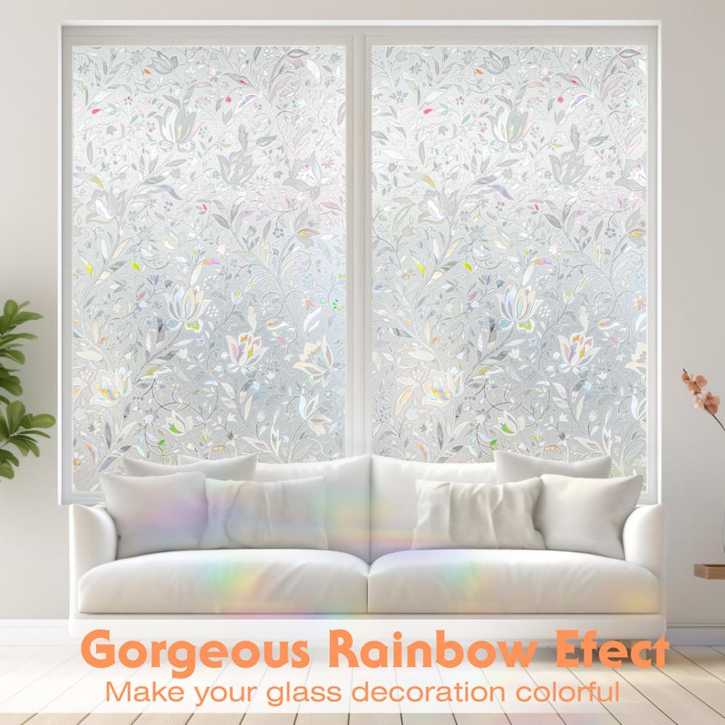 Hilarious Privacy Window Film, Tulip Window Vinyl, Stained Glass Static Stickers, 3D Decorations for Glass Windows, Removable Window Covering, Adhesive-Free Stickers (11.8'' x 78.7'') - Image 4