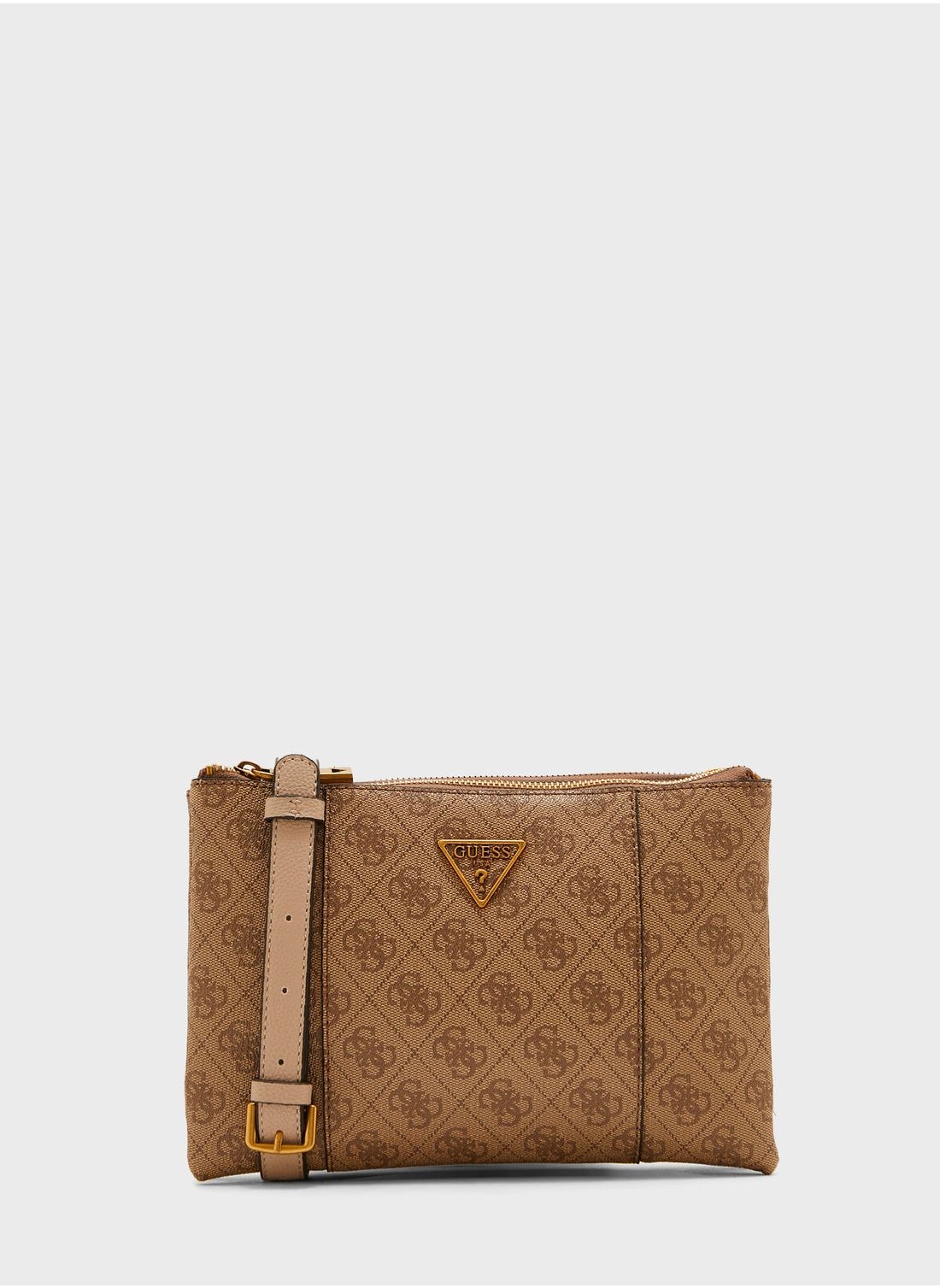 Buy Guess Brown Noelle Double Zip Crossbody for Women in Oman