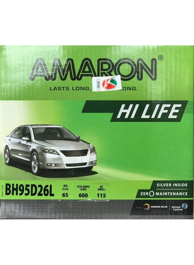 Amaron Car Battery, 12V 65AH 95D26L-MF - Image 1