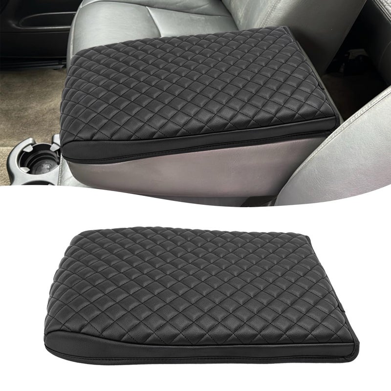 KBH Center Console Armrest Cover for Chevy Silverado  GMC Sierra 19992007 Avalanche  Suburban  Tahoe 20022006 Jump Seat Vinyl Leather AntiScratch Black