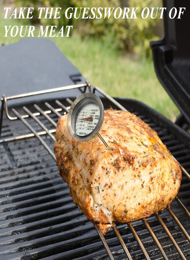 CENTOLLA 2 Pieces Meat Thermometer for Roaster Oven, Food Thermometer for House Cooking,Large 2.12-Inch Easy-Read Face, Oven Safe Leave in,Stainless Steel Stem Silver - Image 5