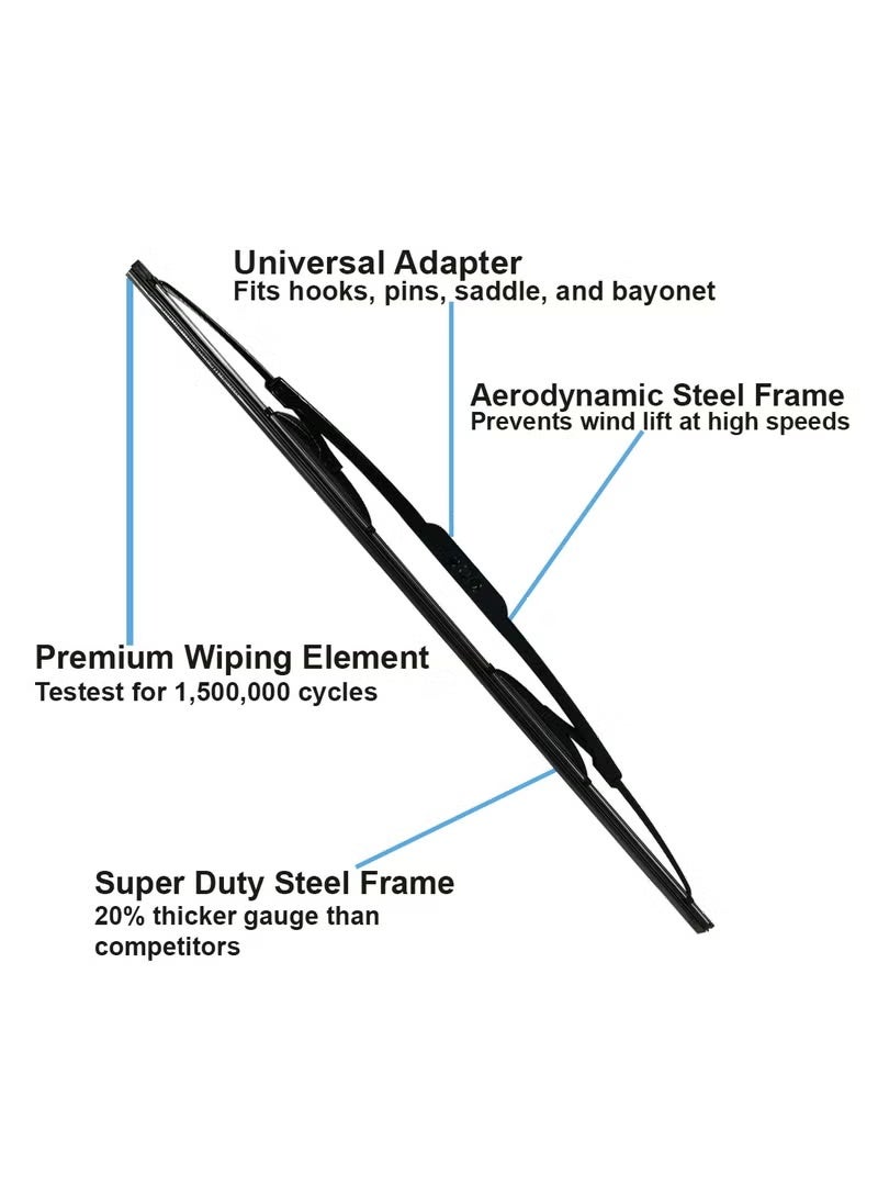 3XR 2 Pcs Set Car Wiper Blades 16" 400mm Professional GradCar Wiper Blades - Image 5