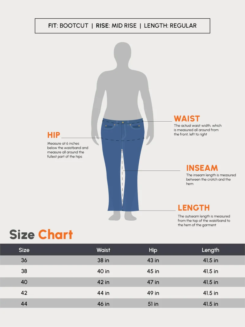 Urbano Fashion  Urbano Plus Men's Light Grey Washed Bootcut Jeans Stretchable  | Best Price UAE