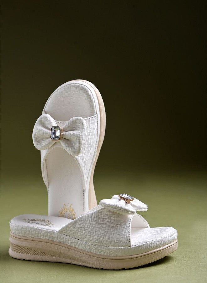 Shoetopia Girls Platform Heels Sandals with Bows - Image 4