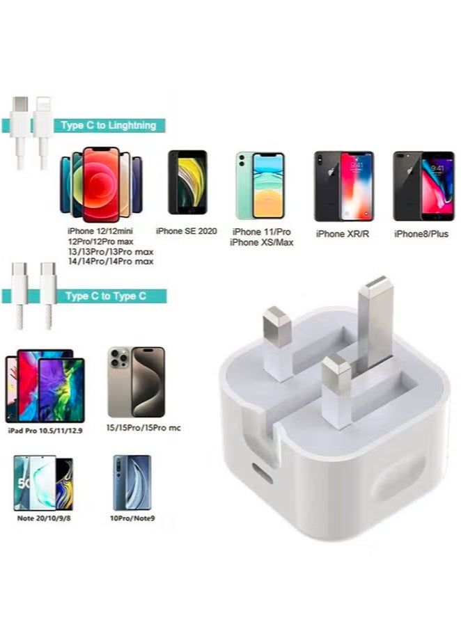IPhone 15 Pro Max Charger With Usb-C Port 20W, package includes one iPhone Fast Charging Cord Type C to Type C Cable for iPhone 15 Pro max/15 Pro/15 plus/15 1M  - Image 2