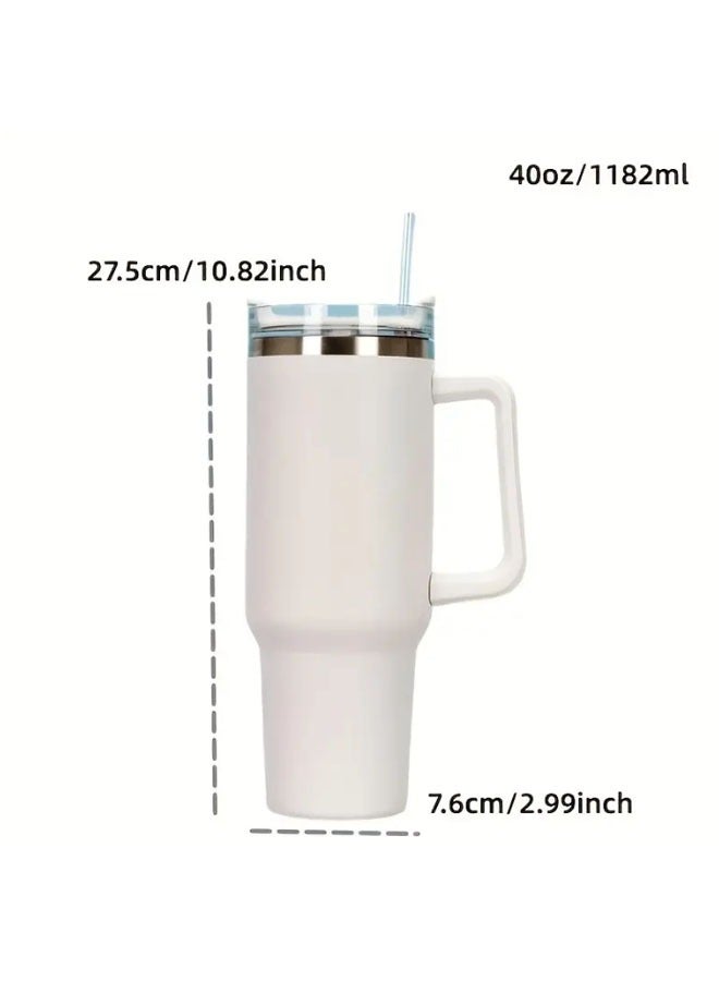 Arabest 40oz Large Capacity Water Bottle With Handle And Straw Lid, Insulated Reusable Stainless Steel Water Bottles Travel Mug Coffee Cup Car Cup Water Cup For Men Women Outdoor Camping Driving  - Image 5
