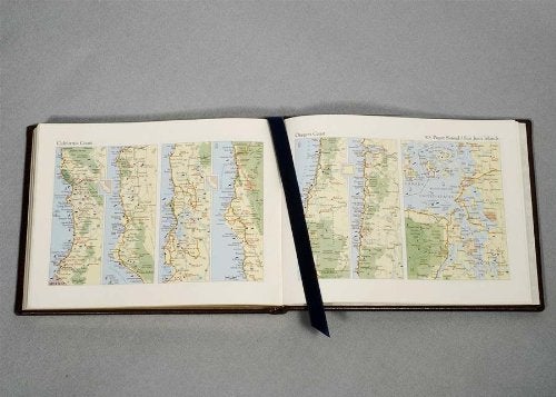 Graphic Image Genuine Leather Ship's Log/Journal, Blue - Image 5