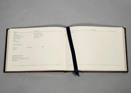 Graphic Image Genuine Leather Ship's Log/Journal, Blue - Image 2