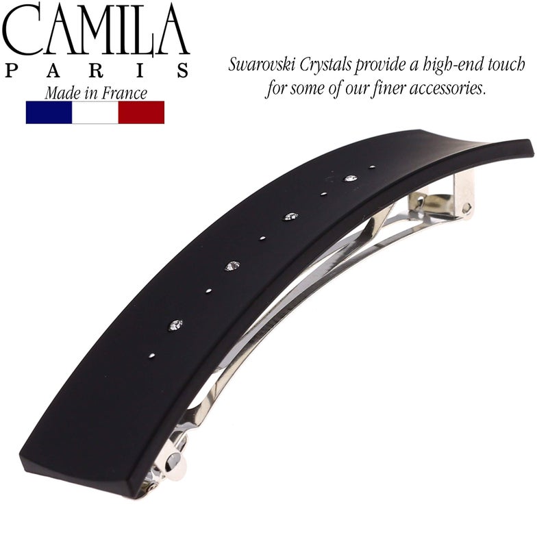 Camila Paris CP2652 French Hair Barrette Clip for Girls, Black, Metal Automatic Clasp Strong Hold Grip Hair Clips for Women, No Slip and Durable Styling Girls Hair Accessories, Made in France - Image 4