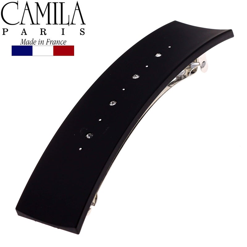 Camila Paris CP2652 French Hair Barrette Clip for Girls, Black, Metal Automatic Clasp Strong Hold Grip Hair Clips for Women, No Slip and Durable Styling Girls Hair Accessories, Made in France - Image 2